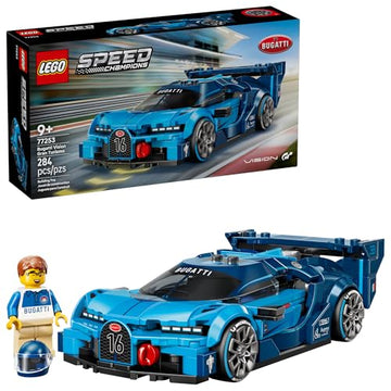 LEGO Speed Champions Bugatti Vision Gran Turismo Hyper Sports Car Building Toy for Kids & Gamers - Building Set W/Bugatti Driver Minifigure for Boys
