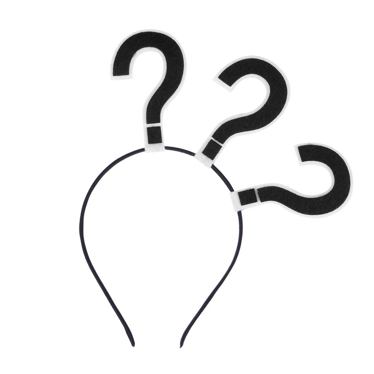 STOBOK Question Mark Headband Party Hair Hoop Novelty Headwear Hair Band Party hat Costume Favors Supplies (Black)