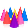 Vibrant Assorted Paper Party Hats - 8 Count - Durable, Lightweight, Eye-cathcing Design & Colorful - Perfect For Birthdays & Celebrations - One Size