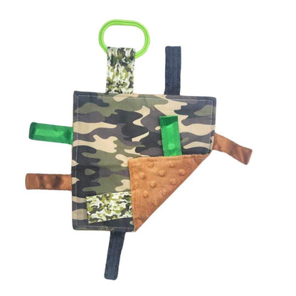 Baby Jack & Co 8x8 Army Military Child Camouflage Lovey Tag Toy Soother Lovey - Crinkle Paper - Soft & Safe - Touch and Feel - Ideal Newborn Gift