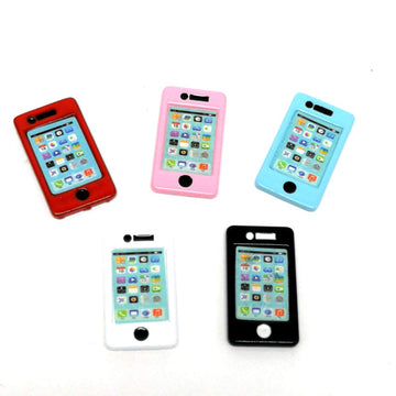SXFSE Dollhouse Decoration Accessories, 1/12 1/6 Dollhouse Miniature Scene Model Mini Smart Phone Scene Model (5 Pack, 26 x 15 mm)