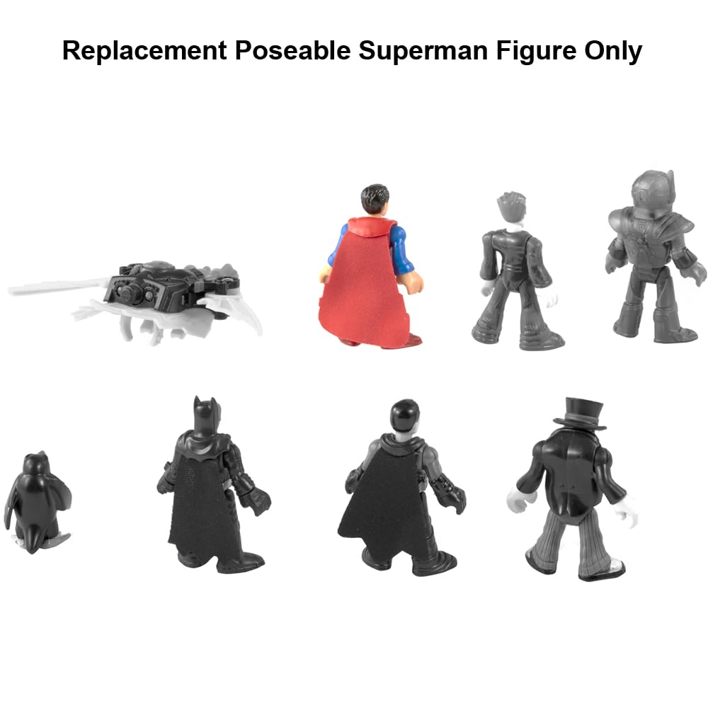 Mattel Replacement Part for Imaginext Deluxe Figure Pack Playset - GWX46 ~ Replacement Poseable Superman Figure ~ Dressed in Blue and Red with Red