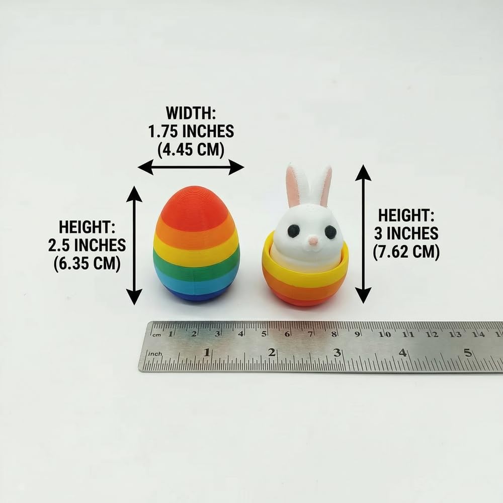 Easter Bunny Pop-Up Fidget Toy, 3D Printed Press Action Sensory Toy, 7cm Portable Stress Relief Toy for Adults & Teens, Easter Themed Desk Decor
