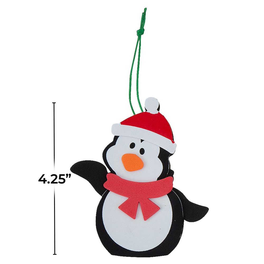 Christmas Penguin Foam Christmas Ornament Craft Kit - Makes 12 - Holiday Crafts for Kids and Fun Home Activities