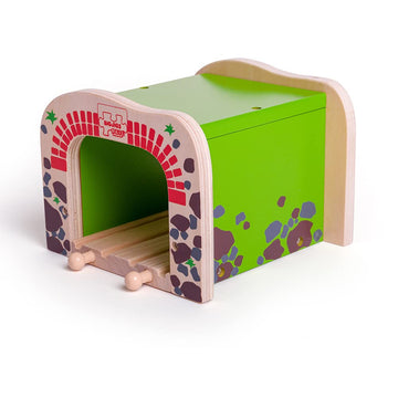 Bigjigs Rail Double Tunnel - Other Major Wooden Rail Brands are Compatible