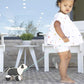 LOVEVERY |The Pull Pup | Wooden Push Pull Toy, Black/White/Natural Wood, Sustainable Toy for Toddler, Ages 18+ Months