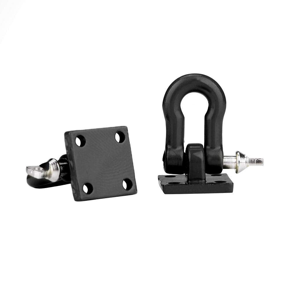 2Pcs RC Trailer Hooks,1/10 Tow Hook Trailer Heavy Duty Shackle Set for D90 Axial SCX10 RC Crawler Car(Black)