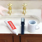 3 Piece Set 1/12 Miniature Toothpaste,Toothbrush,Cup Model Dollhouse Bathroom Accessories Toilet toiletries Model, DIY Doll House Decor Kit