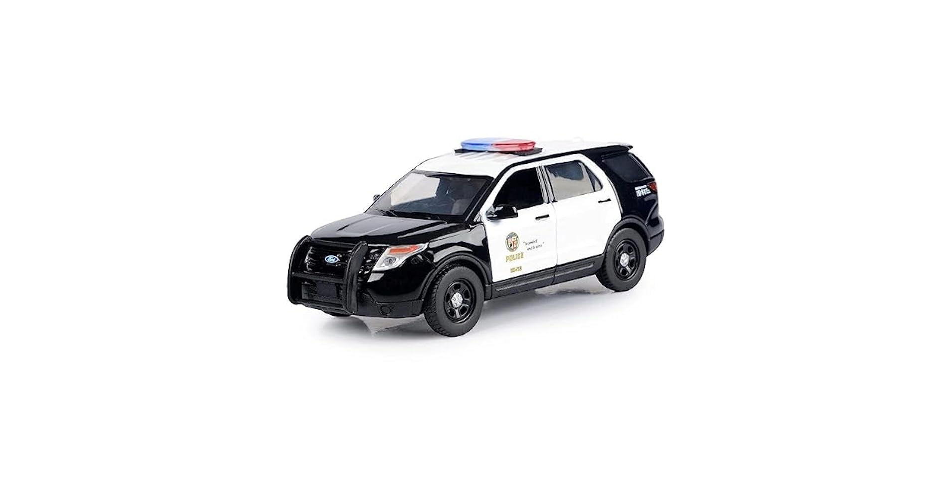 Motormax 2022 Ford Police Interceptor Utility LAPD (Los Angeles Police Department) Black and White Law Enforcement and Public Service Series 1/43
