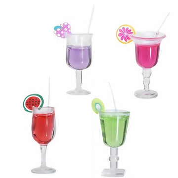 4 Pcs Miniature Dollhouse Juice and Wine Bottle Set - Resin Cocktail Cups, Simulated Drink Models for Dollhouse Kitchen Decor, Mini Props for DIY