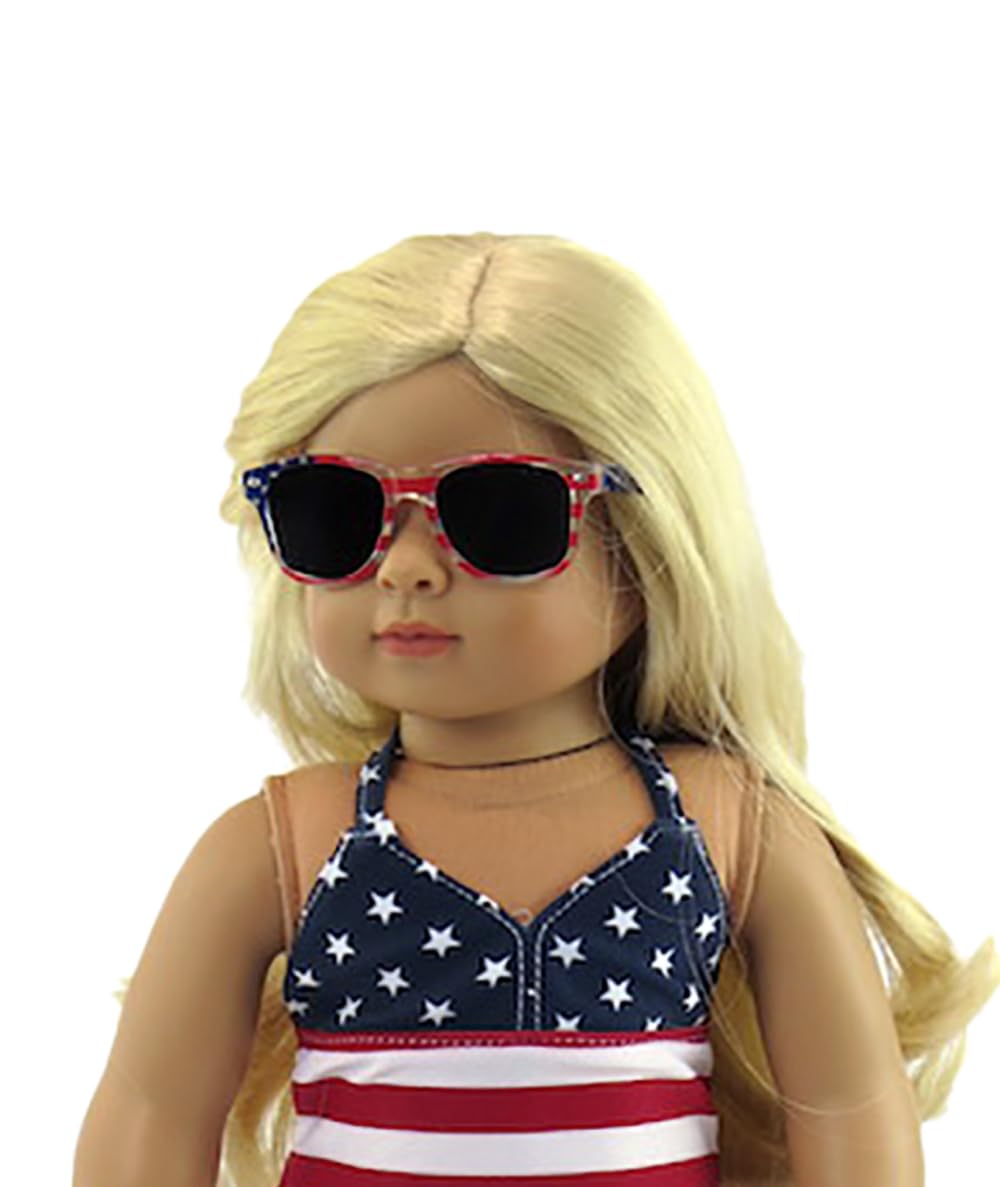 American Fashion World USA American Flag Sunglasses for 18 Inch Dolls