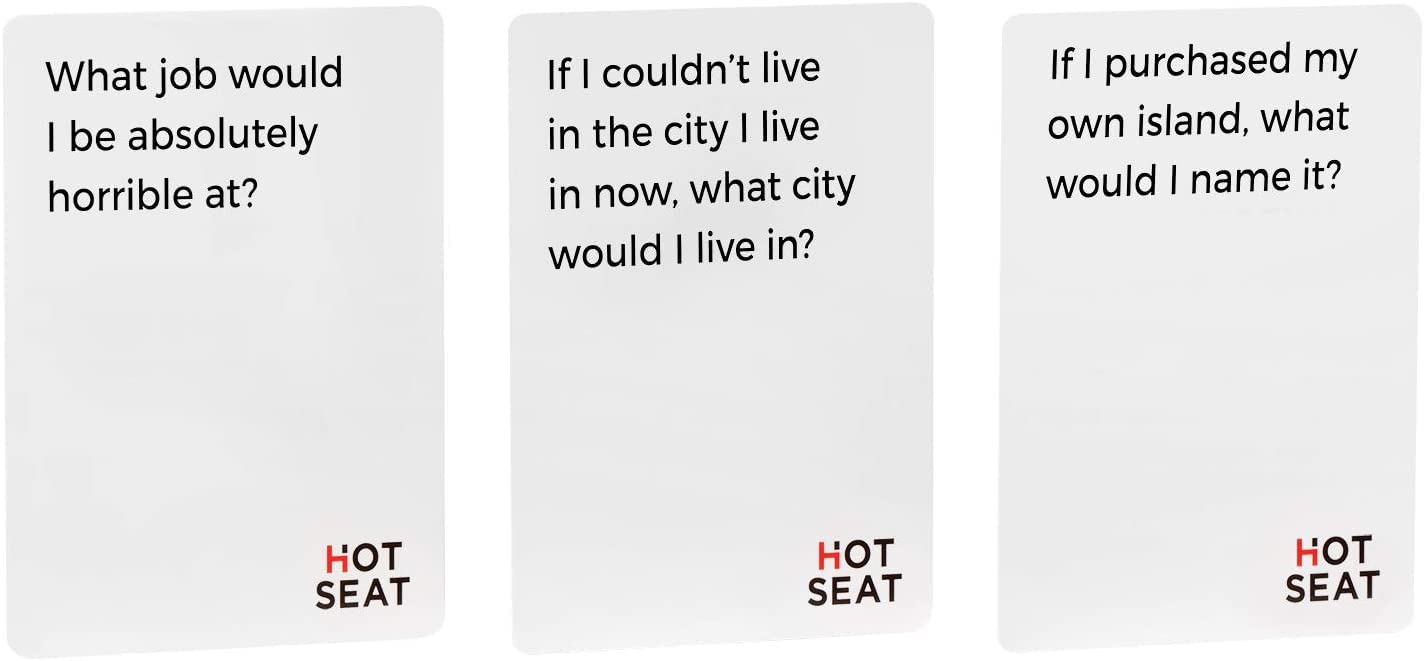 HOT SEAT Party Game - The Family Card Game That's All About You - for Kids,Teens, College Students, Adults + Families - Perfect Christmas White