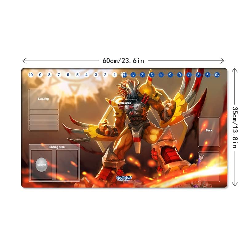 Mlikemat New DTCG Duel Playmat Digimon Wargreymon Anime Trading Card Game Mat Pad + Free Mat Bag