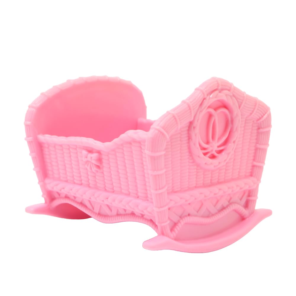 Replacement Part for Collectible Fisher-Price Loving Family Grand Manor Dollhouse T4692 - Pink Baby Doll Rocking Cradle