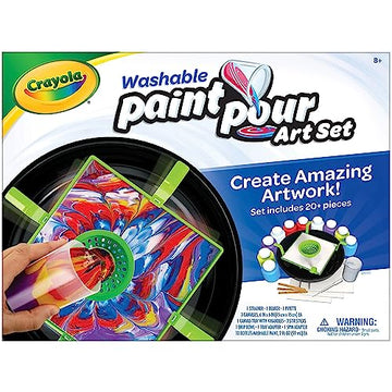 Crayola Washable Paint Pour Set, 20pc Paint Set, Gift for Kids, 8, 9, 10, 11