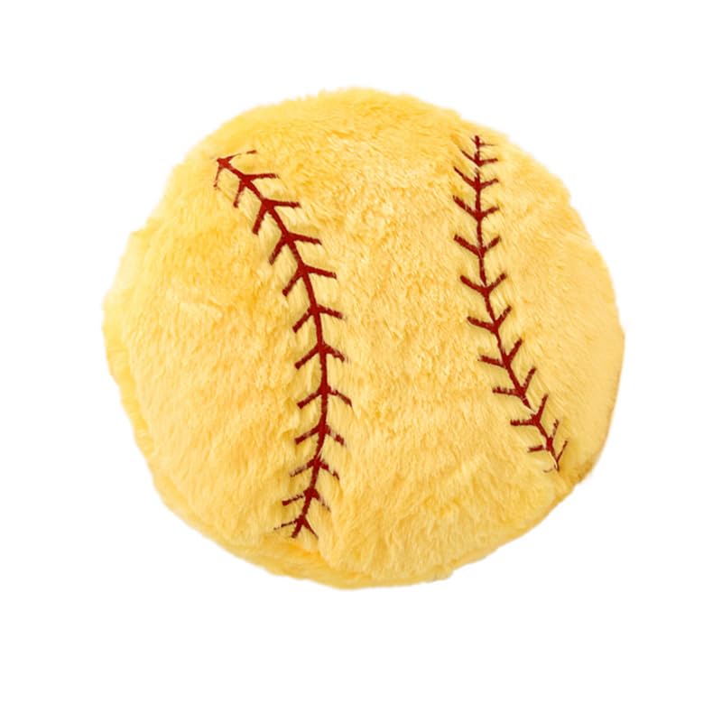 Baseball Pillow Fluffy Baseball Plush Pillow Baseball Throw Pillow Soft Stuffed Baseball Plush Pillow Toy Durable Round Baseball Shaped Pillow Sport