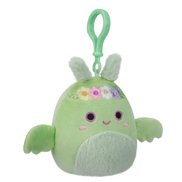 Squishmallows 3.5"" Clip-On Tove The Moth, Small, Green