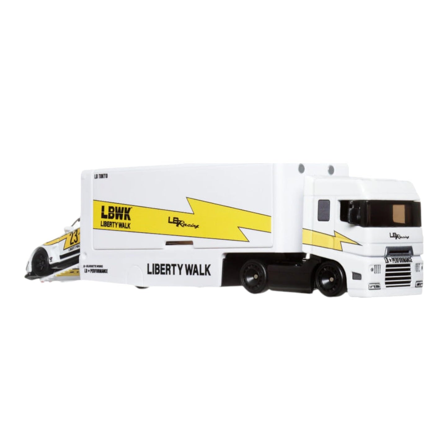 Mattel Hot Wheels Team Transport LB-Silhouette GT Nissan 35GT-RR Ver.2 Flipsider Hauler, White #56