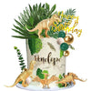 21 PCS Gold Dinosaur Cake Toppers Dinosaur Figures Green Ball Cake Decorations for Dinosaur Theme Birthday Supplies (Gold)