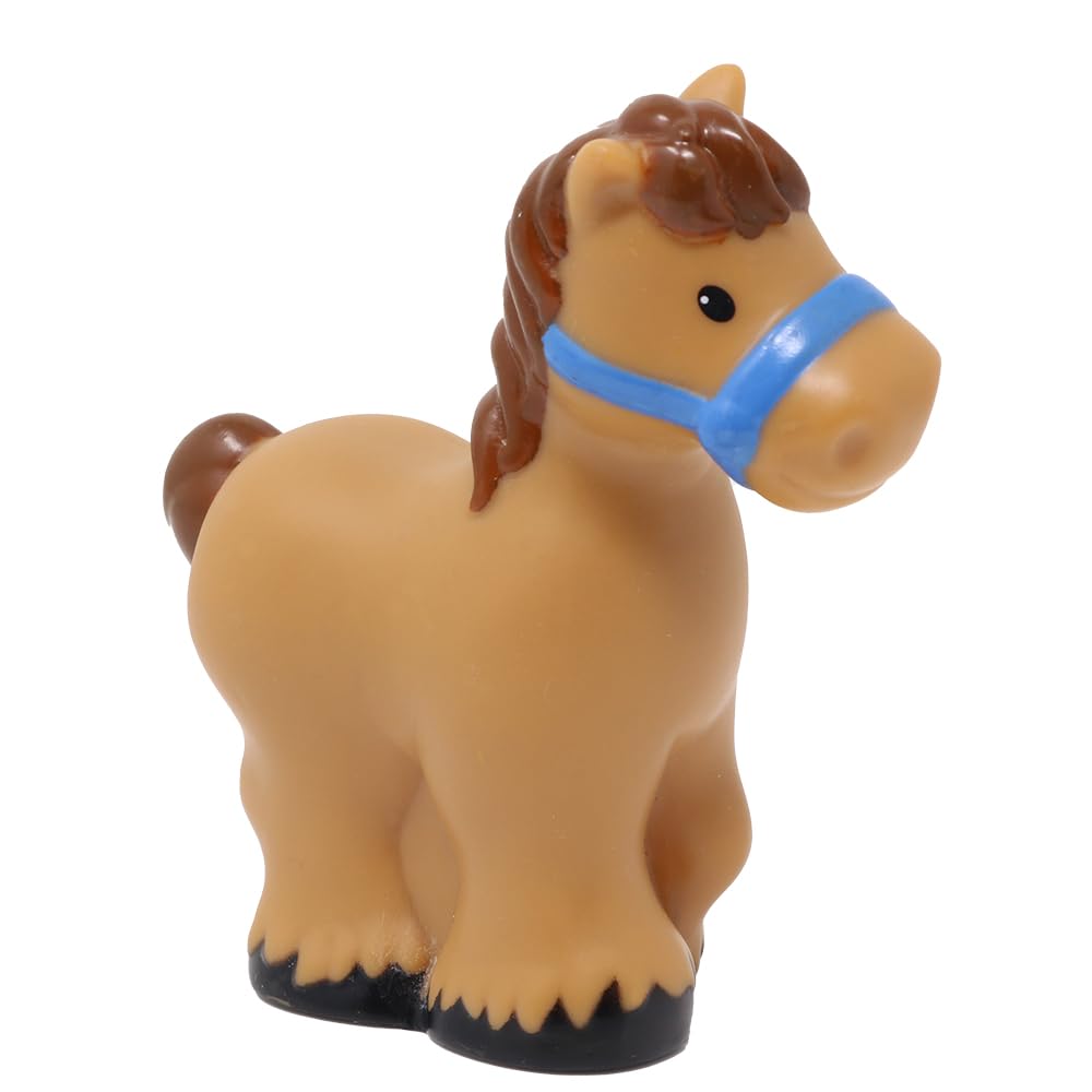 Fisher-Price Replacement Part for Collectible Little People Barnyard Farm Dollhouse Playset CBG45 - Replacement Brown Horse with Brown Mane and Tail