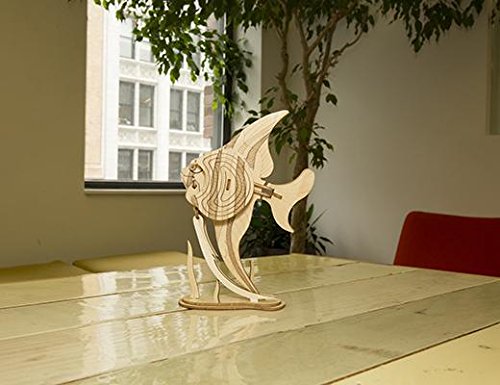 Kikkerland GG112 Wooden Puzzle, 3D, Angelfish
