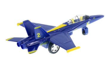 Playmaker Toys ?? United States Navy Blue Angels F/A-18 Super Hornet Fighter Jet 9 Inch Die Cast Metal Model Toy with Pullback Action