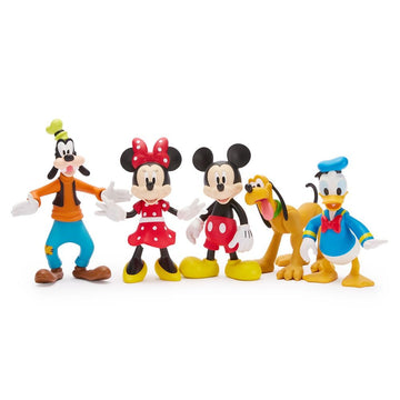 Disney Store Official Mickey Mouse & Friends Articulated Figure Set - Fab Five Toy Action Figures Set - Includes Mickey, Minnie, Donald, Pluto & Goofy