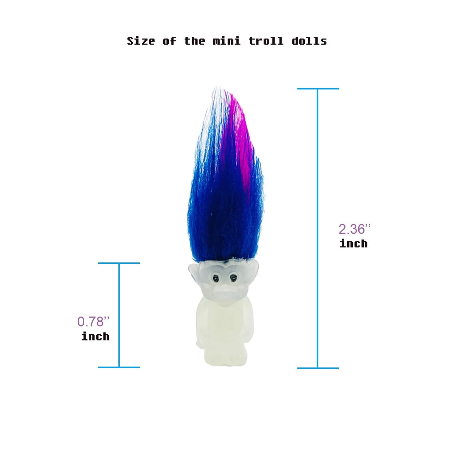 10pcs 1.2" Luminous Mini Troll Dolls Vintage Action Figures Troll Dolls