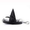 JUSTOTRY Witch Hat for Costume Party & Halloween - Women's & Girls' Black Witch Costume Hat with Roses, Feathers & Iron-on Design, Size 1PBL(Black