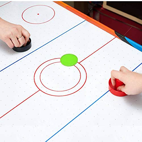 Coopay 12 Pieces Home Air Hockey Pucks 2.5 Inch Heavy Replacement Pucks for Game Tables Equipment Accessories, 12 Grams (Red, Black, Blue, Green)