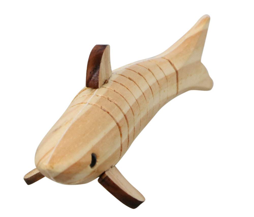Crafters Square Wooden Wiggle Animals to Paint and Play: Snake, Salamander, Shark and Fish (4 Animals)