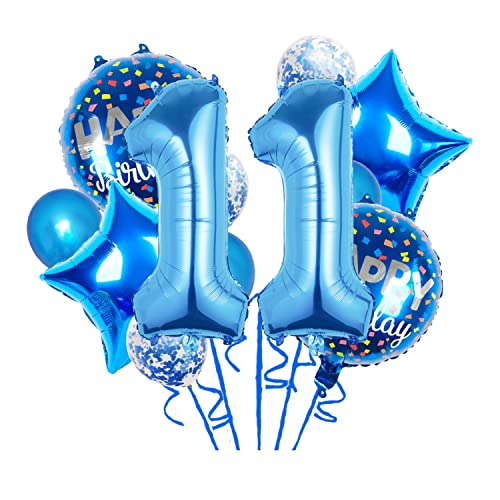 Balloons, 12 pcs Foil Balloons 11 Year Old for 11th Birthday Party Supplies Decoration? Confetti Balloon Party Balloons Birthday Party Supplies 11