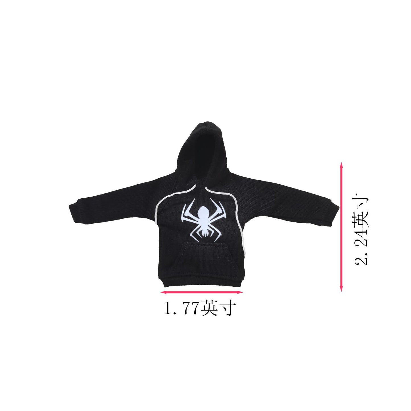 YHNNH 1/12 Scale Figure Clothes Men's Coat, 6-inch Men's Action Figure Doll Printed Hoodie (Black)