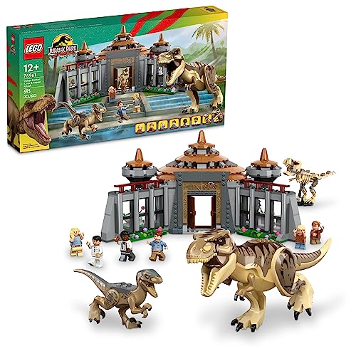 LEGO Jurassic Park Visitor Center: T. rex & Raptor Attack 76961 Buildable Dinosaur Toy; Gift for Teens and Kids Aged 12 and Up, Including a Dino