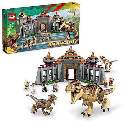 LEGO Jurassic Park Visitor Center: T. rex & Raptor Attack 76961 Buildable Dinosaur Toy; Gift for Teens and Kids Aged 12 and Up, Including a Dino