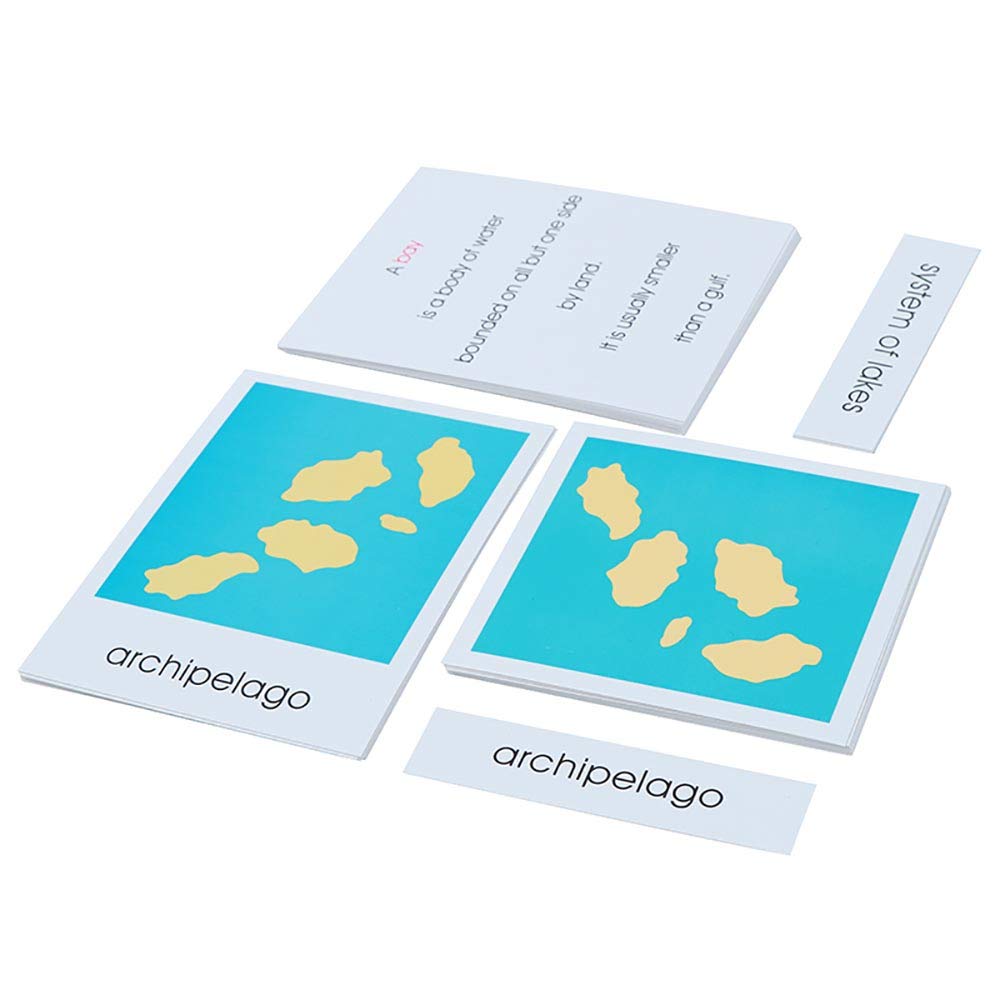 Land and Water Form Cards Set-Montessori Geography Educational Materials