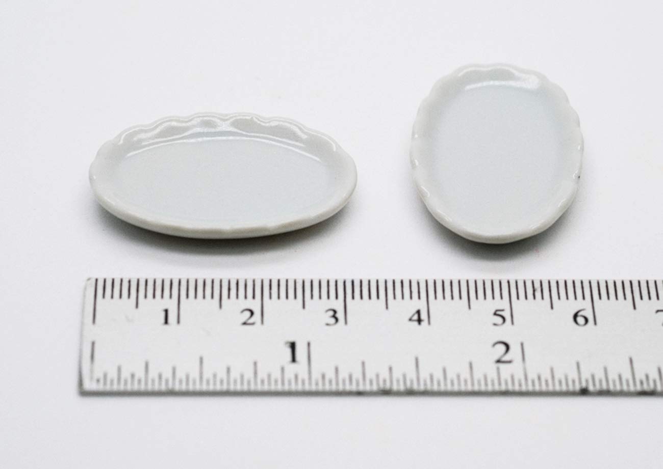 10 White Cearmic Plate Dish Bowl Dollhouse Miniatures Food Kitchen No 1 by Cool Price