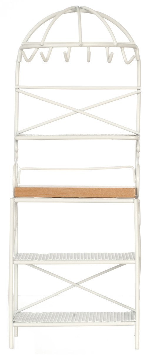 Dollhouse Miniature White Kitchen Rack for 1 Inch Scale 1:12 Doll House