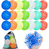 Reusable Water Balloons 21 Pack Unique Double Water Inlet Silicone Water Bomb Pool Toys Non-Magnetic Quick Fill Self Sealing Water Splash Balls Games