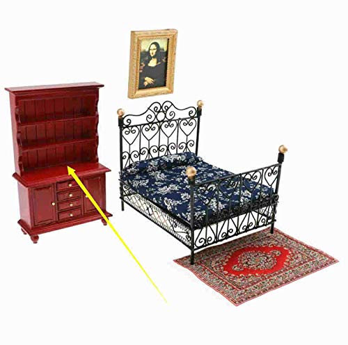 EatingBiting 1:12 Dollhouse Miniature Furniture Wooden Bookcase Sideboard Cabinet Shelf Bookshelf Storage Shelves Organizer Cabinet Storage Shelves