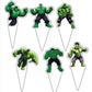 HUA Party Hulk Cake Topper, 48 Pcs, Superhero Birthday Party Supplies Decorations