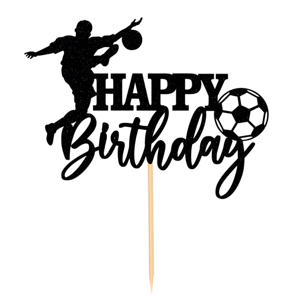 Soccer Happy Birthday Cake Topper-Happy Birthday Cake Decoration-Soccer Themed Birthday Party Cake Decoration
