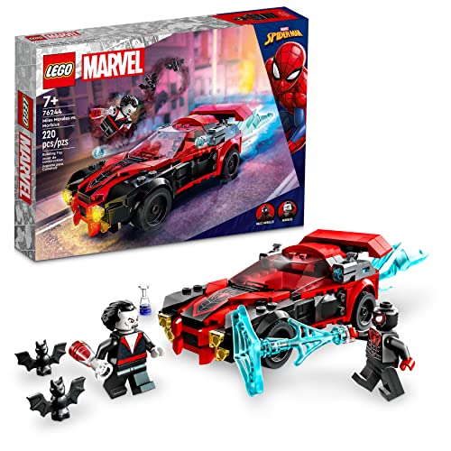 LEGO Marvel Spider-Man Miles Morales vs. Morbius 76244 Building Toy - Featuring Race Car and Action Minifigures, Adventures in The Spiderverse, Movie