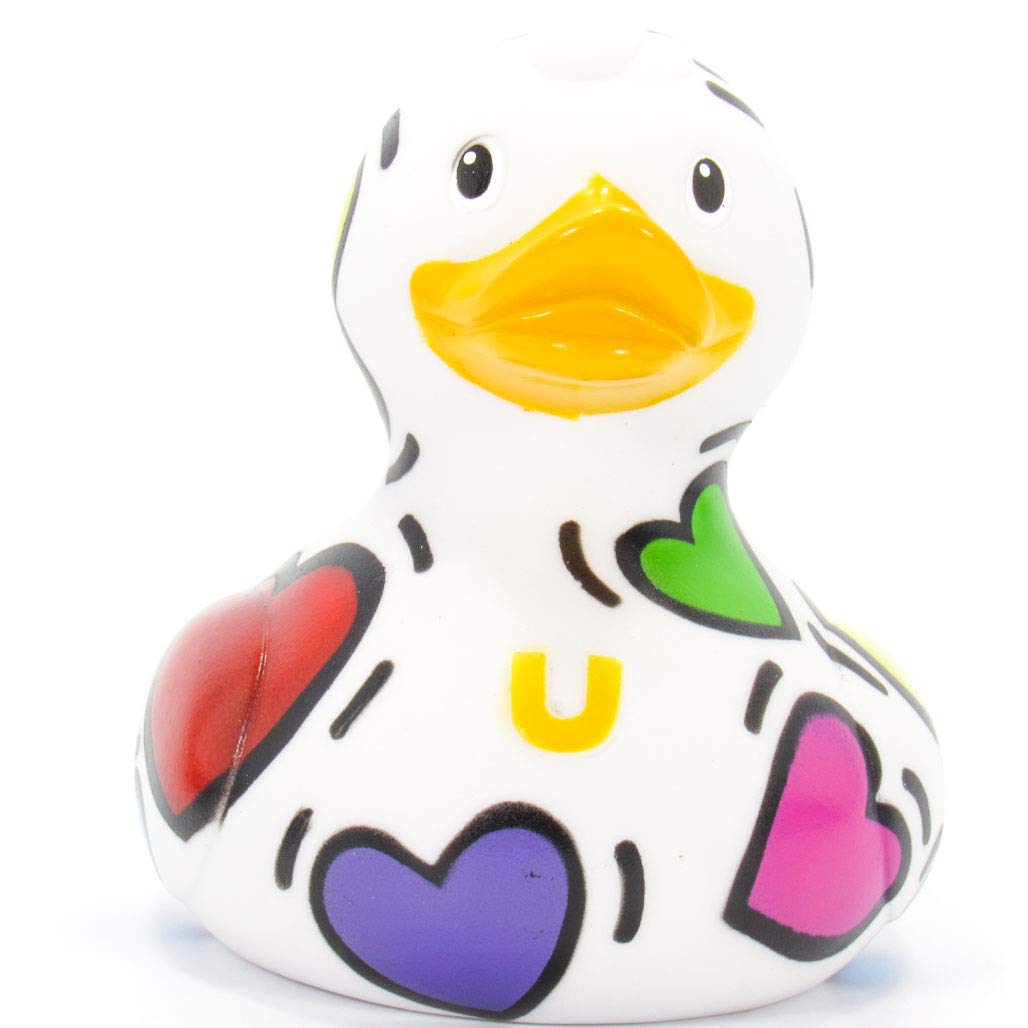 Pop Heart (Love/Valentines) Rubber Duck by Bud Ducks | Elegant Gift Packaging - "Living in a bubble of love!" | Child Safe | Collectable