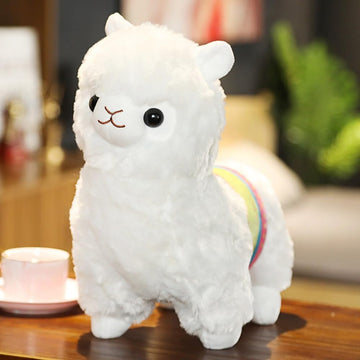 XIYUAN 13.8inch White Alpaca Plush Hug Pillow Toy Alpaca Doll Toys Llama Plushie Stuffed Animal Llamacorn Plushie Doll Toy Soft Fluffy Cushion