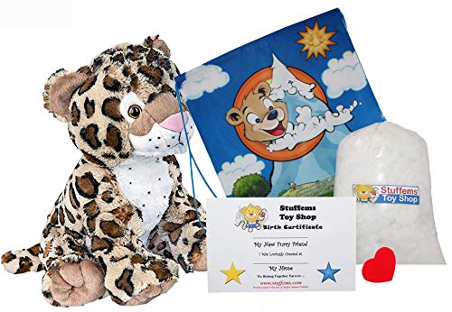 Make Your Own Stuffed Animal Charlie The Cheetah 16"- No Sew - Kit with Cute Backpack!