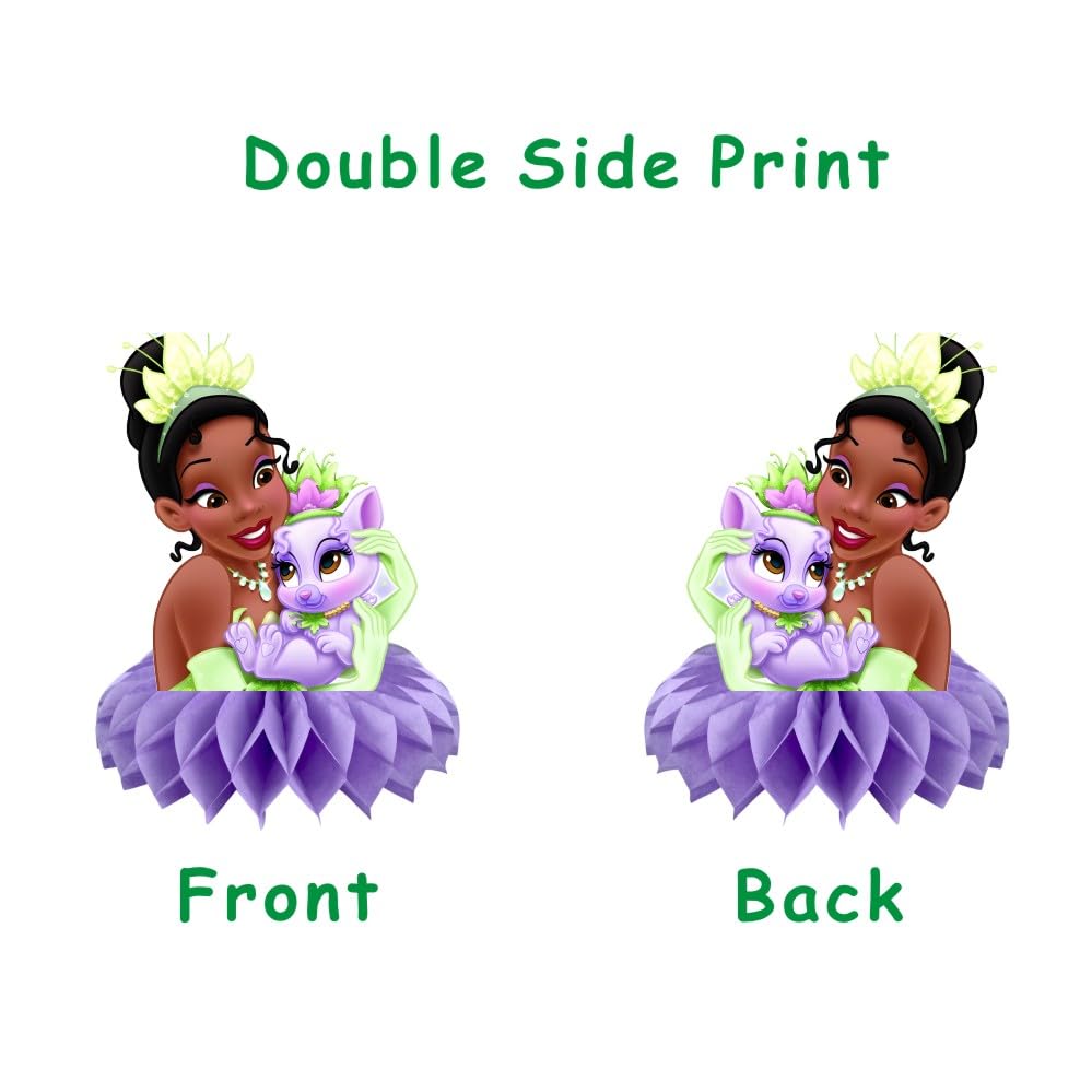 8Pcs Princess Frog Table Centerpieces Birthday Party Supplies Double Side Table Decorations for Tiana Party Decorations