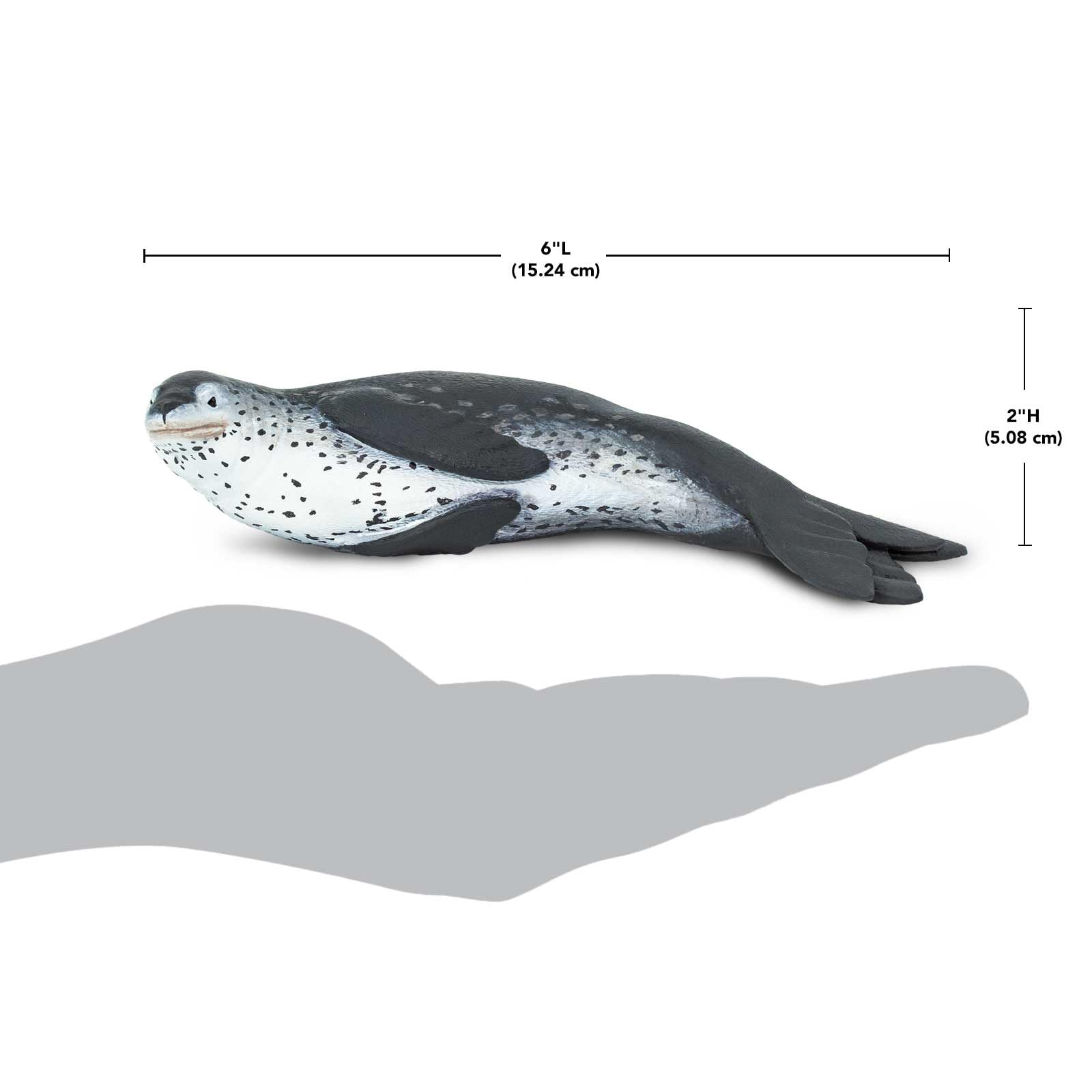 Safari Ltd. Leopard Seal Figurine - Detailed 5.75" Plastic Model Figure - Fun Educational Sea Life Play Toy for Boys, Girls & Kids Ages 3+