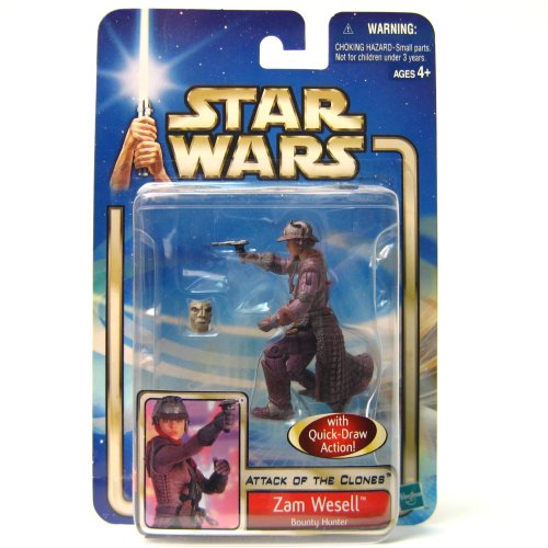 Star Wars Saga 2002 Zam Wesell (Attack of the Clones) Action Figure 3.75 Inches