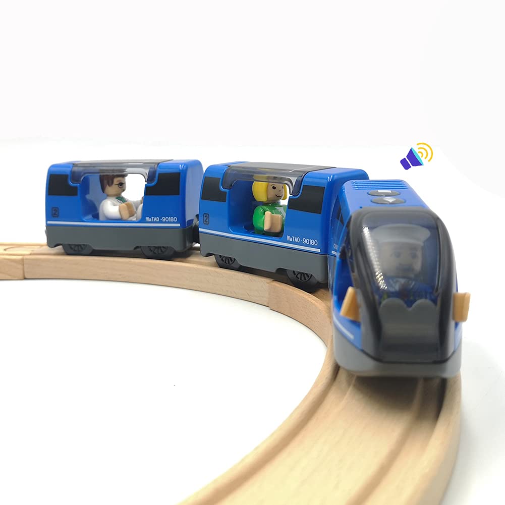 DSHMIXIA Battery Operated Train for Wooden Train Track Set Toys for Toddlers 3 4 5 Year Old Boys Kids Magnetic Couplings City Vehicle